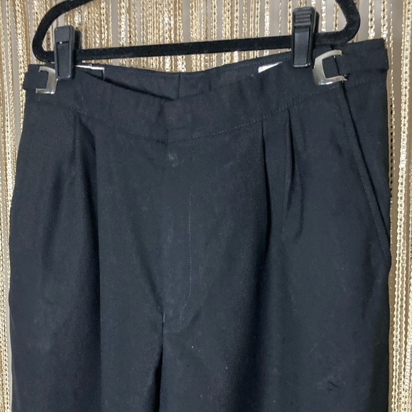 Vintage 100% wool with satin lampass stripe & silver double buckle dress slacks - Picture 2 of 7